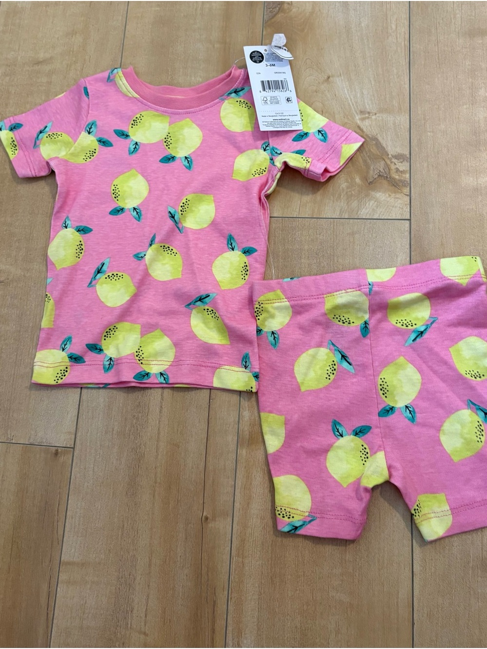 George Pink Lemon Print Kids Pajama Set